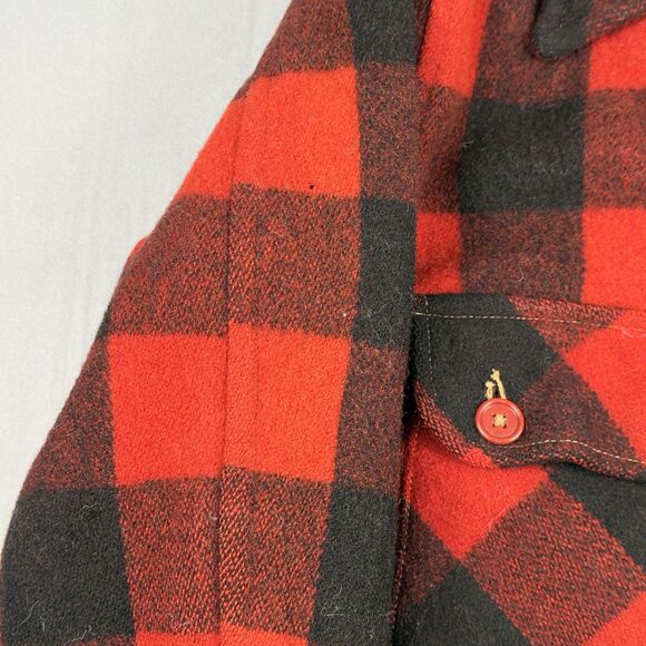 Vintage 1940-1950s Hercules Sears Plaid Button Up Chore Jacket Large - READ COND - Picture 8 of 16
